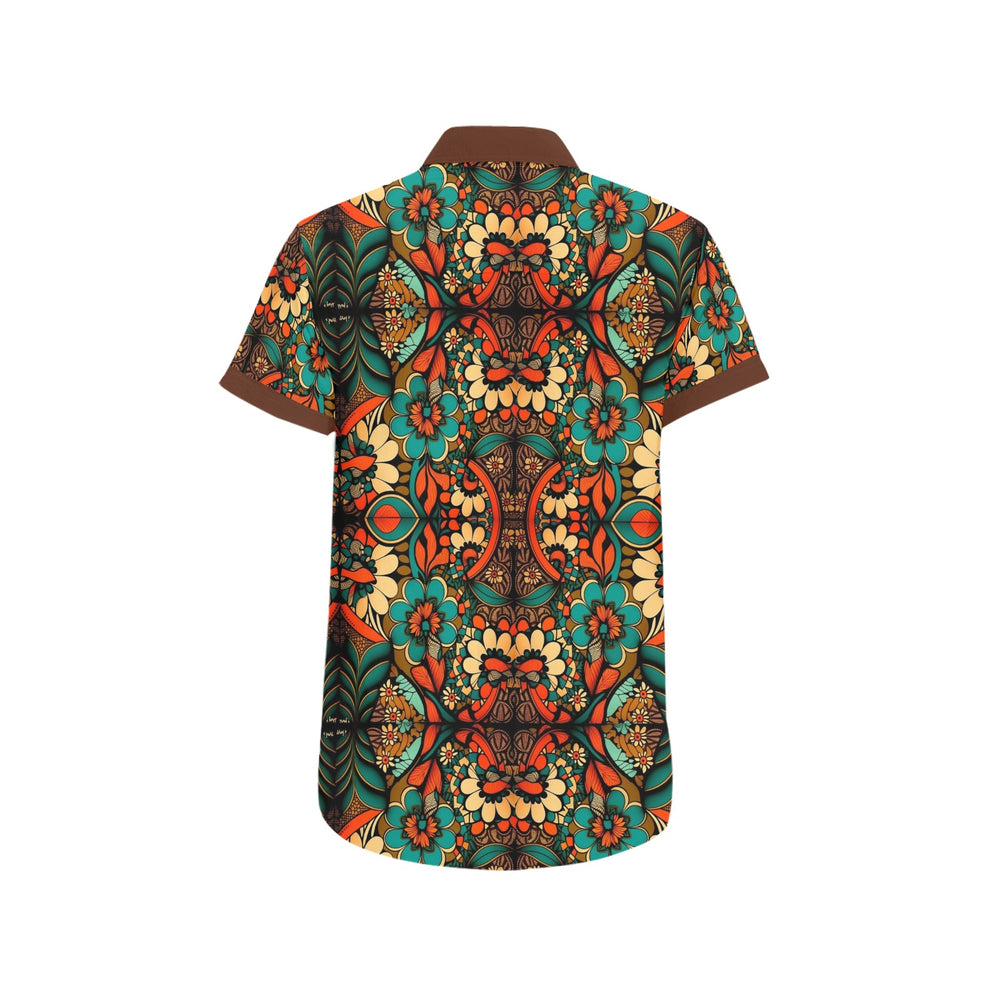 African Floral Button Down Shirt