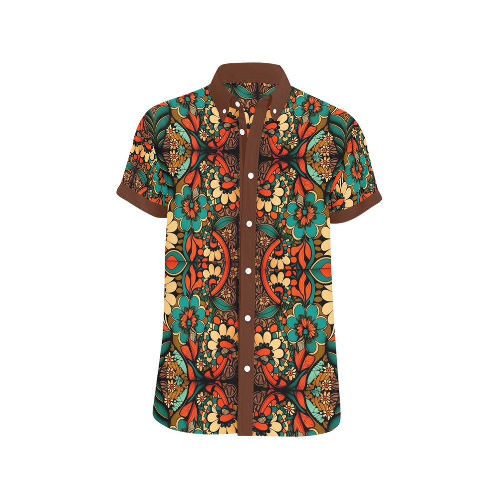 African Floral Button Down Shirt