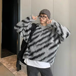 Knit Zebra Pattern Sweater